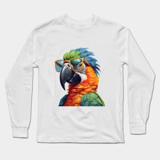 Head parrot with glasses Long Sleeve T-Shirt